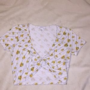 Forever 21: Tied Floral Crop Top
